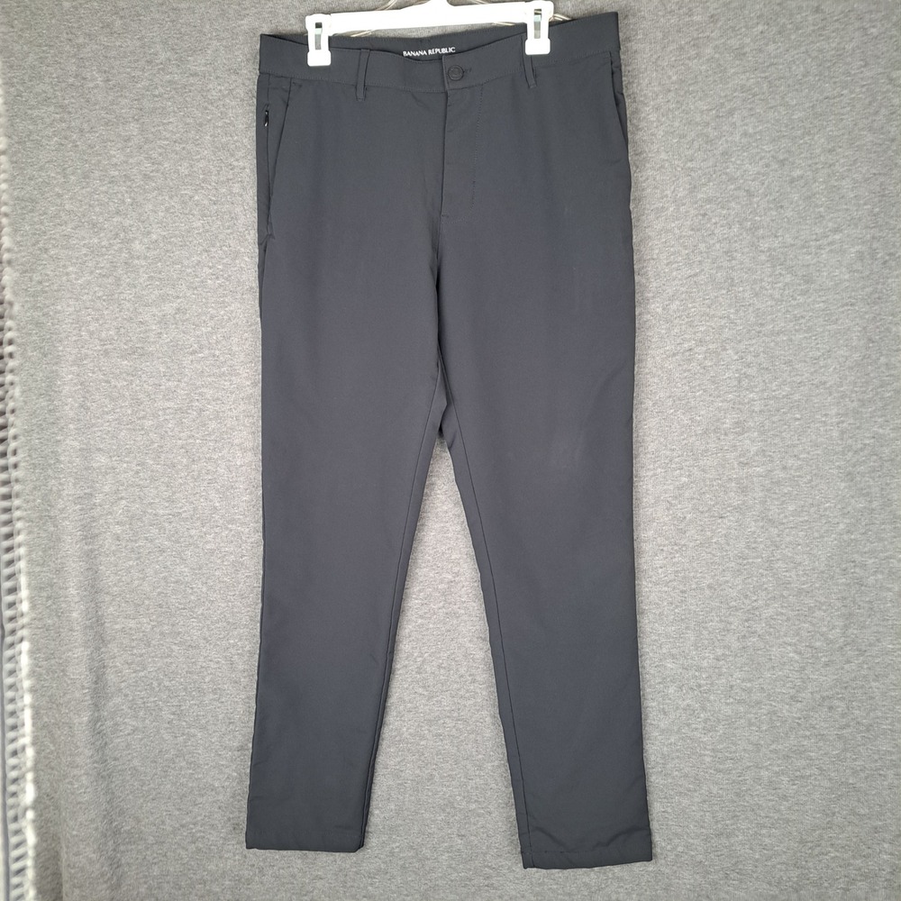 Banana Republic Chino Pants Mens 34x34 Gray Performance Tech Tapered Chinos